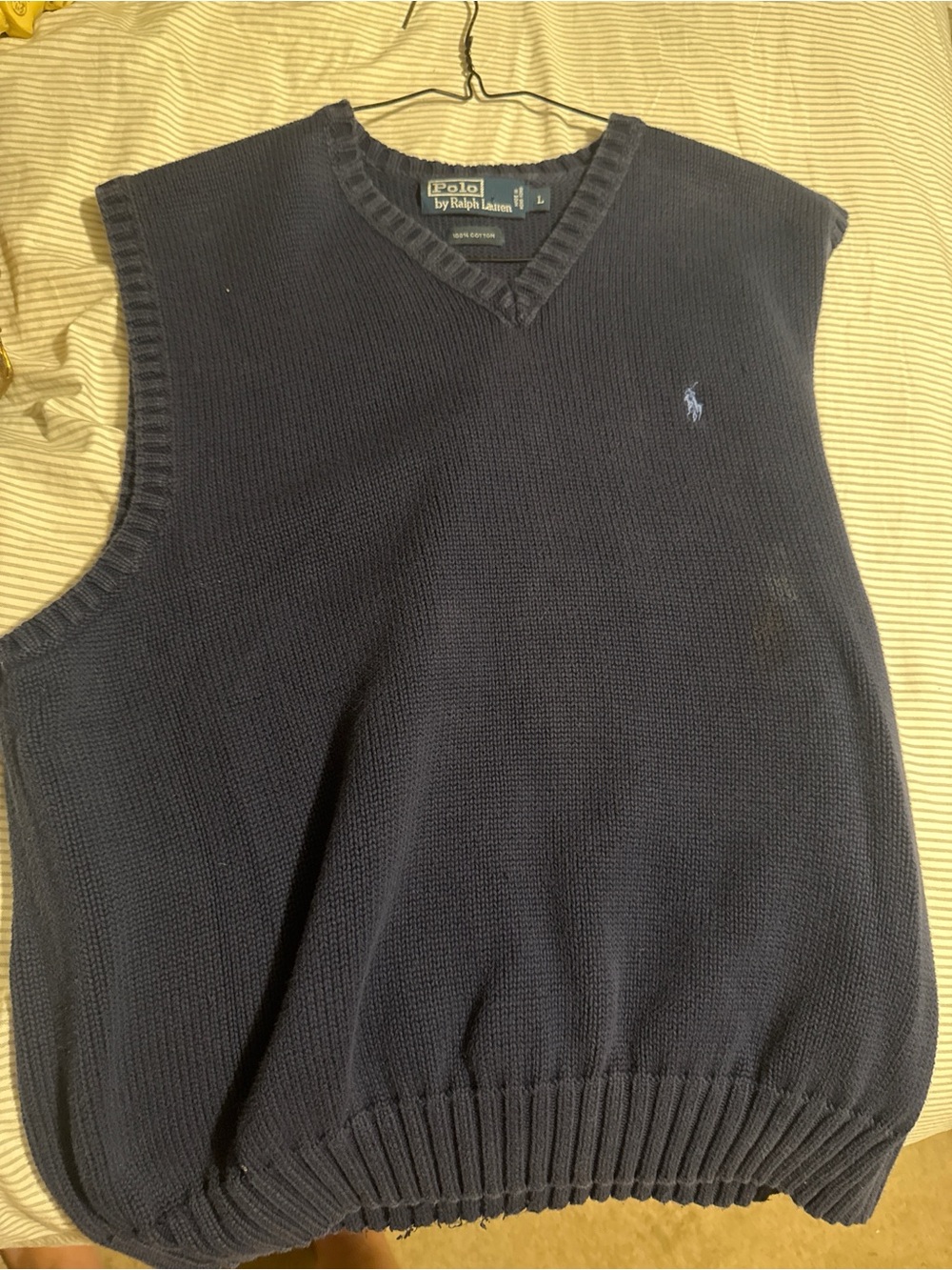 Polo by Ralph Lauren Navy Blue V-Neck Knit Sweater Vest